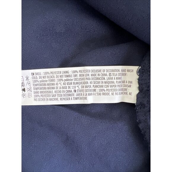 🌟NWT🌟Endless Rose Womens Medium Chevron Stripe Lace Top Shirt Blouse Navy New - Picture 12 of 12